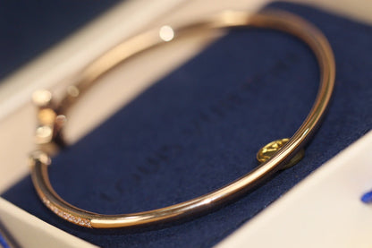 [Novalux]IDYLLE ROSE GOLD OPEN BRACELET DIAMOND PAVED