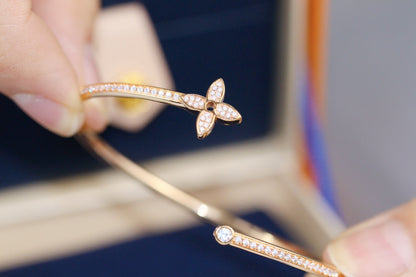 [Novalux]IDYLLE ROSE GOLD OPEN BRACELET DIAMOND PAVED