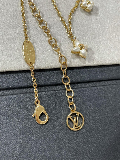 [Novalux]FLOWERGRAM GOLD MOP DOUBLE ROW NECKLACE