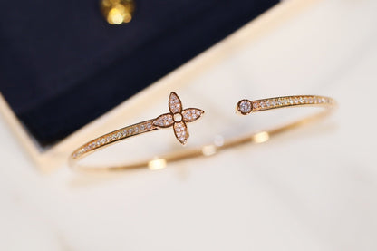 [Novalux]IDYLLE GOLD OPEN BRACELET DIAMOND PAVED