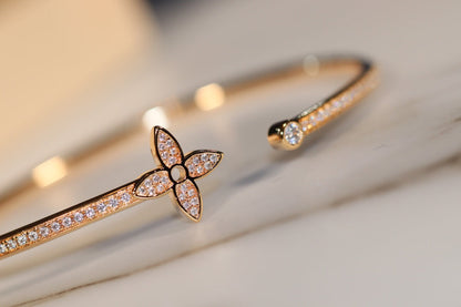 [Novalux]IDYLLE GOLD OPEN BRACELET DIAMOND PAVED