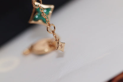 [Novalux]STAR AND SUN 4 MOTIF ROSE GOLD MALACHITE BRACELET