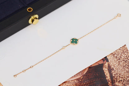 [Novalux]STAR AND SUN 4 MOTIF ROSE GOLD MALACHITE BRACELET