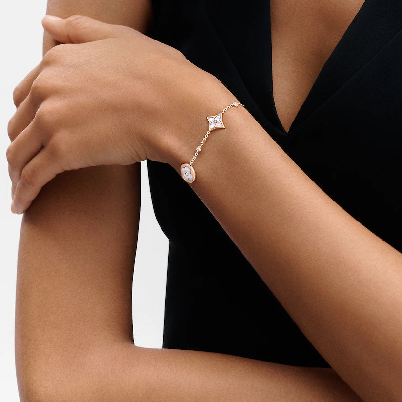 [Novalux]STAR AND SUN 4 MOTIF WHITE MOP ROSE GOLD BRACELET