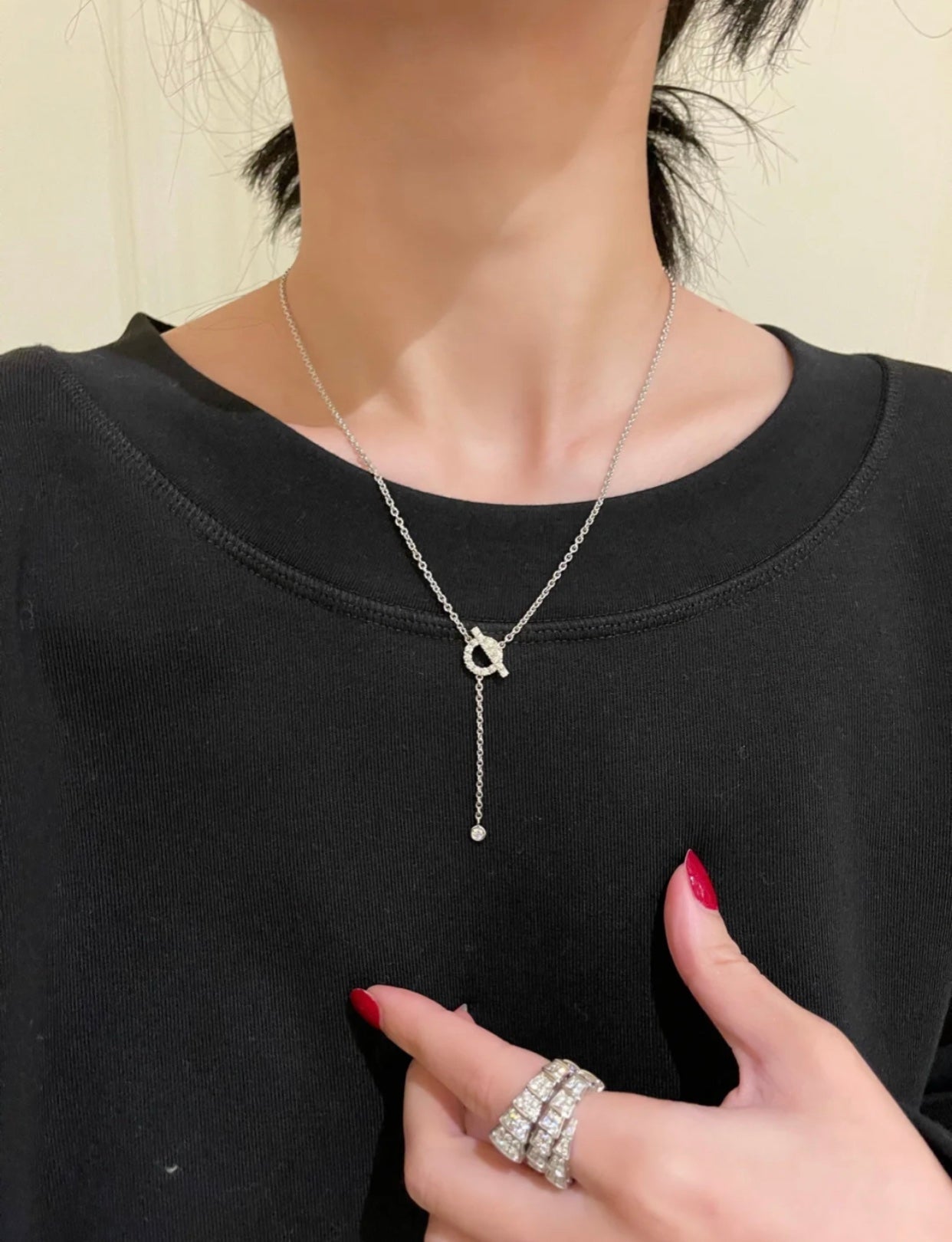 [Novalux]FINESSE SILVER DIAMOND NECKLACE
