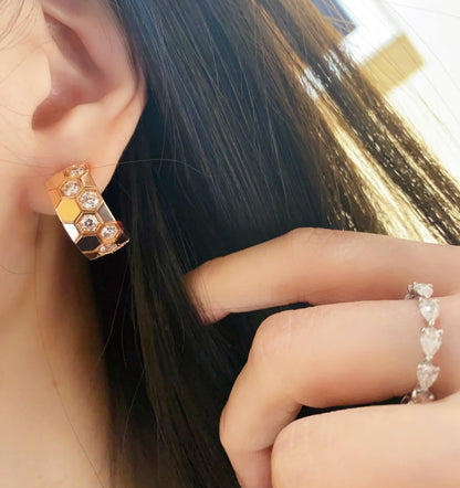 [Novalux]BEE LOVE DIAMOND HOOP EARRINGS