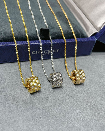 [Novalux]BEE LOVE DIAMOND PAVED 3 ROW NECKLACE