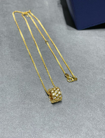 [Novalux]BEE LOVE DIAMOND PAVED 3 ROW NECKLACE