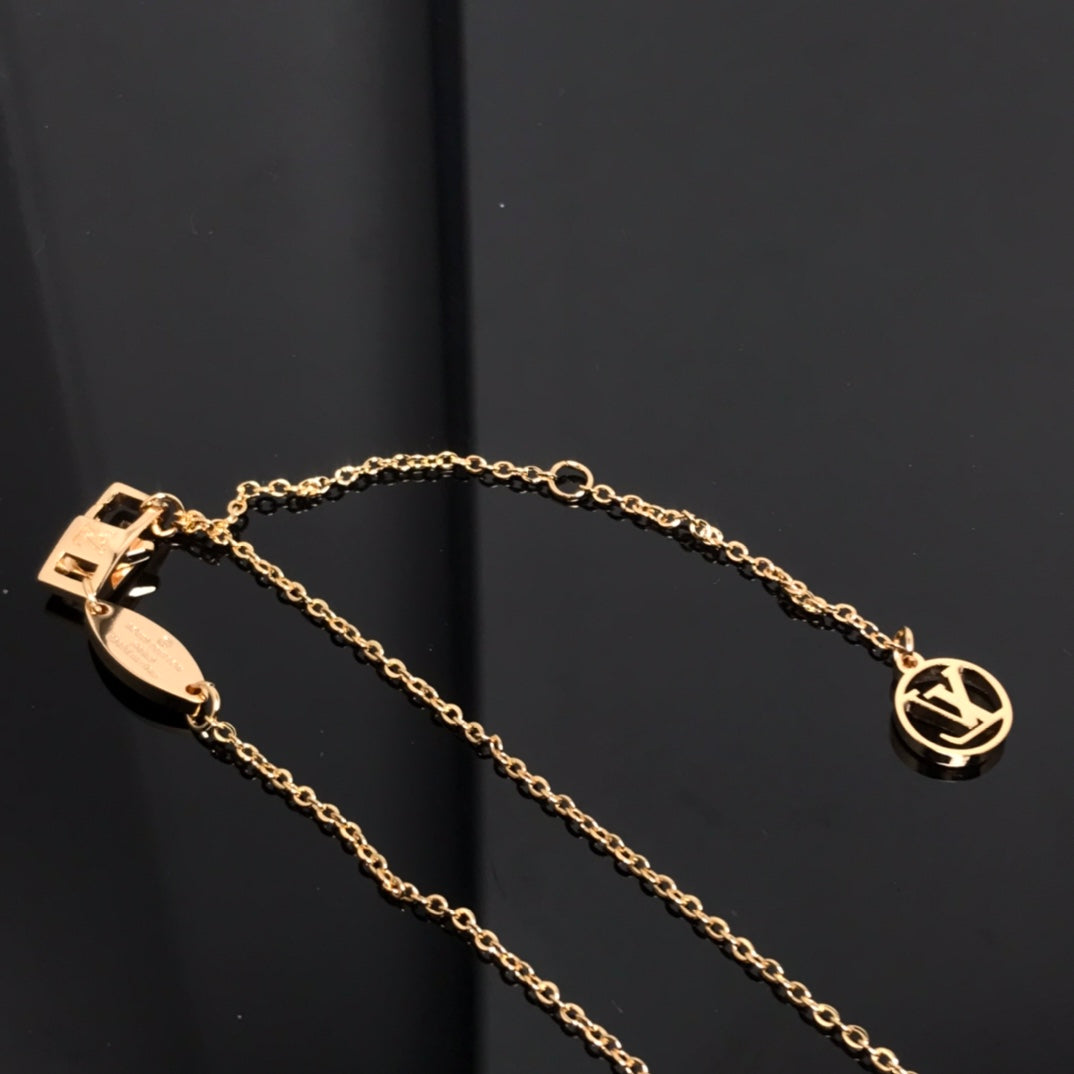 [Novalux]COLOR BLOSSOM PINK MOP SUN GOLD NECKLACE