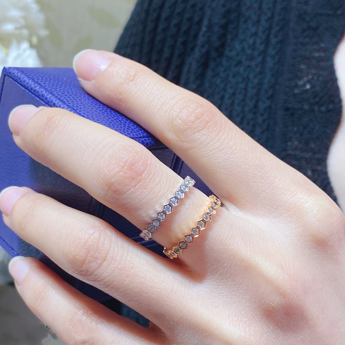 [Novalux]BEE LOVE DIAMOND PAVED SMALL RING
