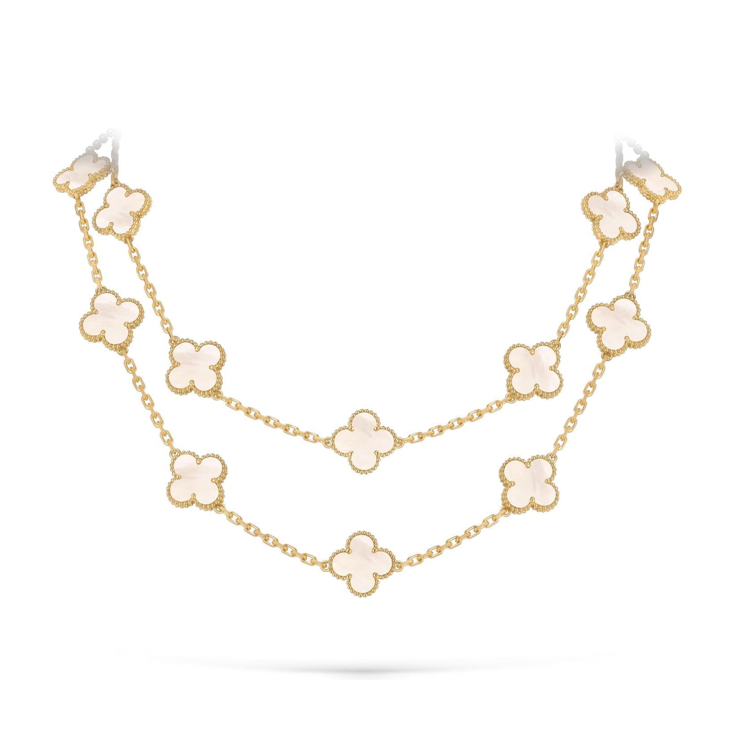 [Novalux]CLASSIC 20-MOTIF LUCKY CLOVER LONG NECKLACE GOLD COLLECTION