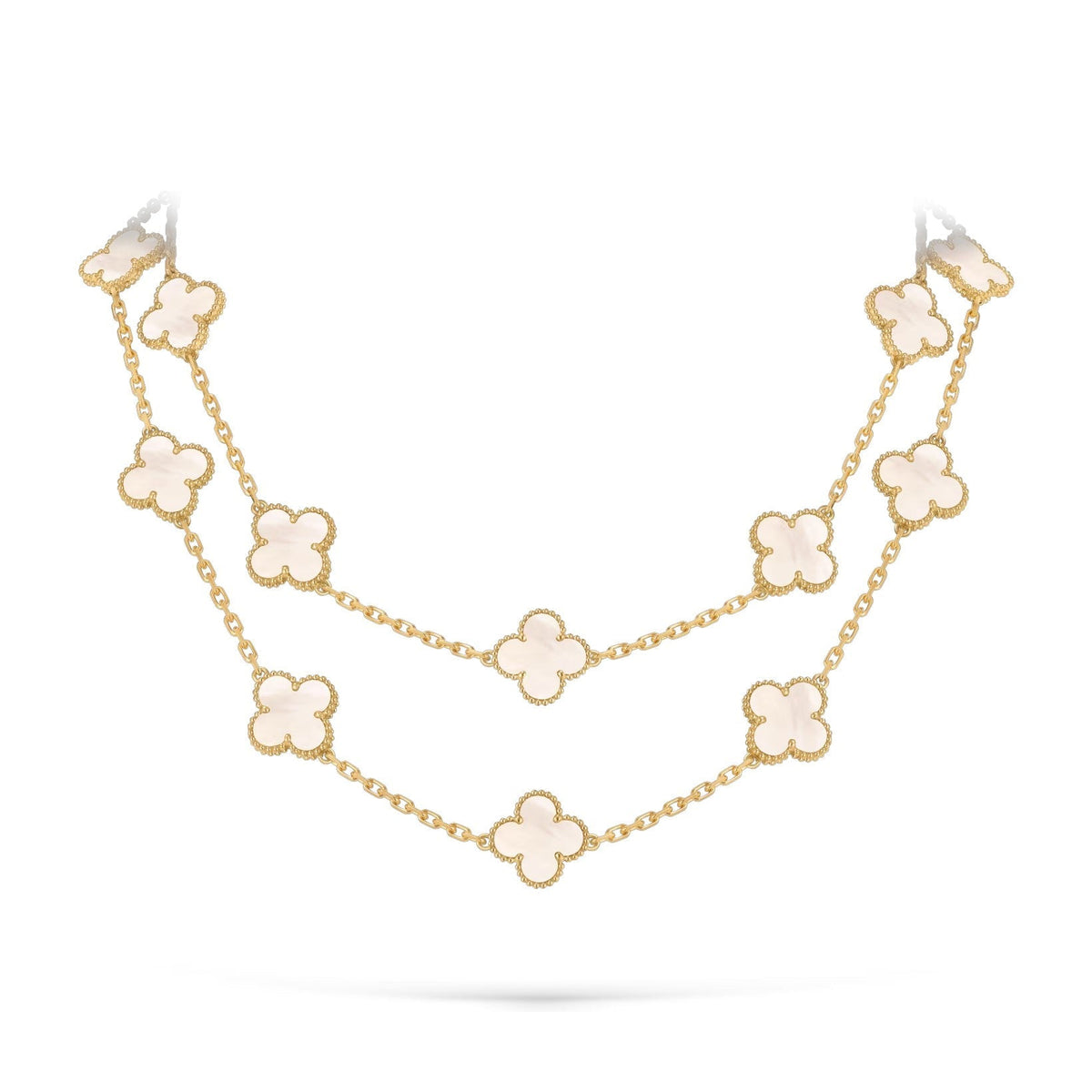 [Novalux]CLASSIC 20-MOTIF LUCKY CLOVER LONG NECKLACE GOLD COLLECTION