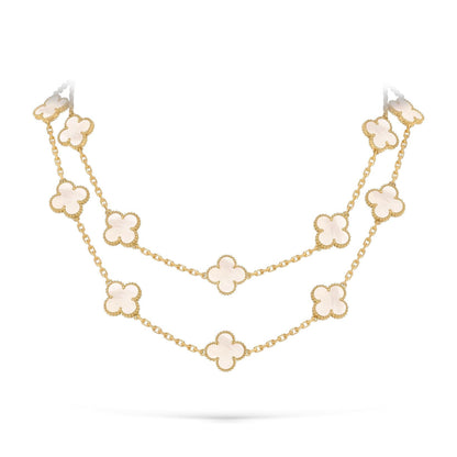 [Novalux]CLASSIC 20-MOTIF LUCKY CLOVER LONG NECKLACE GOLD COLLECTION