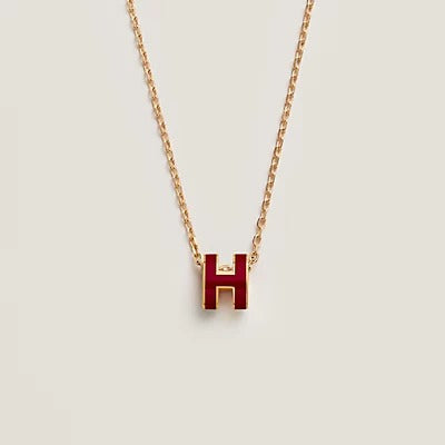 [Novalux]HM CLIC RED ENAMEL GOLD NECKLACE