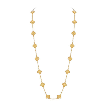 [Novalux]CLASSIC 20-MOTIF LUCKY CLOVER LONG NECKLACE GOLD COLLECTION