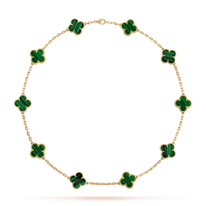 [Novalux]CLASSIC LUCKY 10-MOTIF CLOVER NECKLACE GOLD COLLECTION