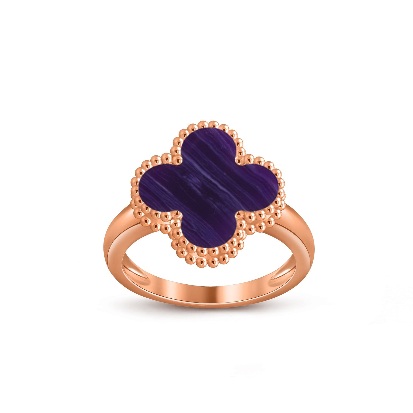 [Novalux]LUCKY CLOVER VINTAGE ROSE GOLD RING COLLECTION