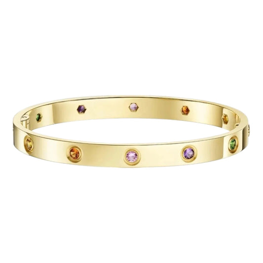[Novalux]CLASSIC 6.1MM LOVE BRACELET 10-DIAMOND MULTICOLOR