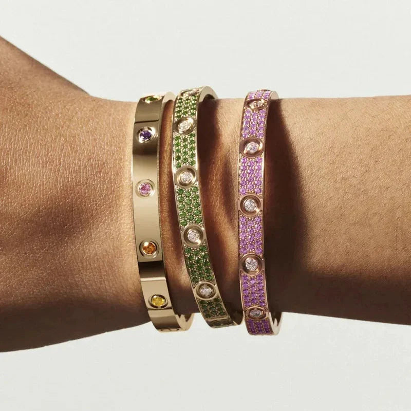 [Novalux]CLASSIC 6.1MM LOVE BRACELET 10-DIAMOND MULTICOLOR