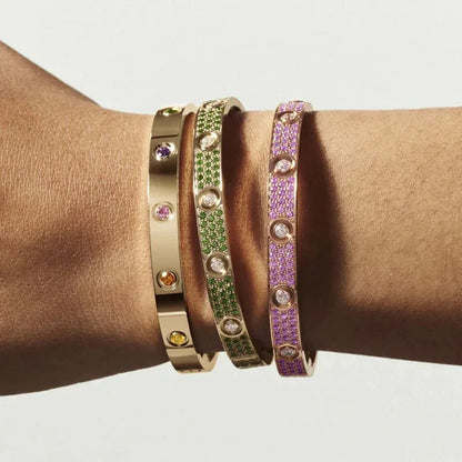[Novalux]CLASSIC 6.1MM LOVE BRACELET 10-DIAMOND MULTICOLOR