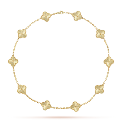 [Novalux]CLASSIC LUCKY 10-MOTIF CLOVER NECKLACE GOLD COLLECTION