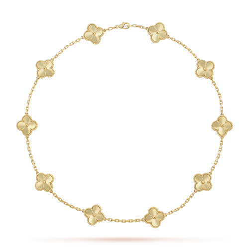 [Novalux]CLASSIC LUCKY 10-MOTIF CLOVER NECKLACE GOLD COLLECTION