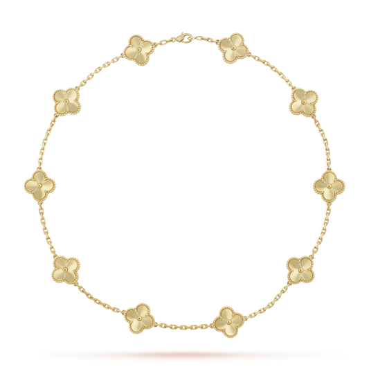 [Novalux]CLASSIC LUCKY 10-MOTIF CLOVER NECKLACE GOLD COLLECTION