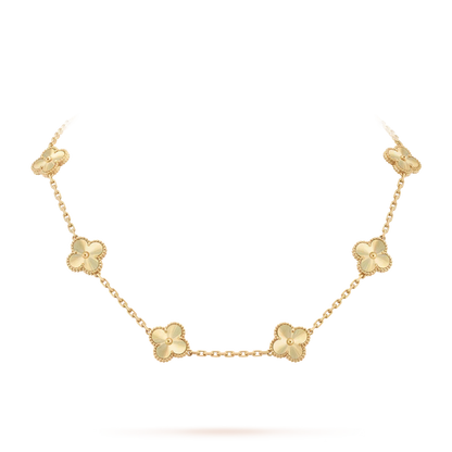 [Novalux]CLASSIC LUCKY 10-MOTIF CLOVER NECKLACE GOLD COLLECTION