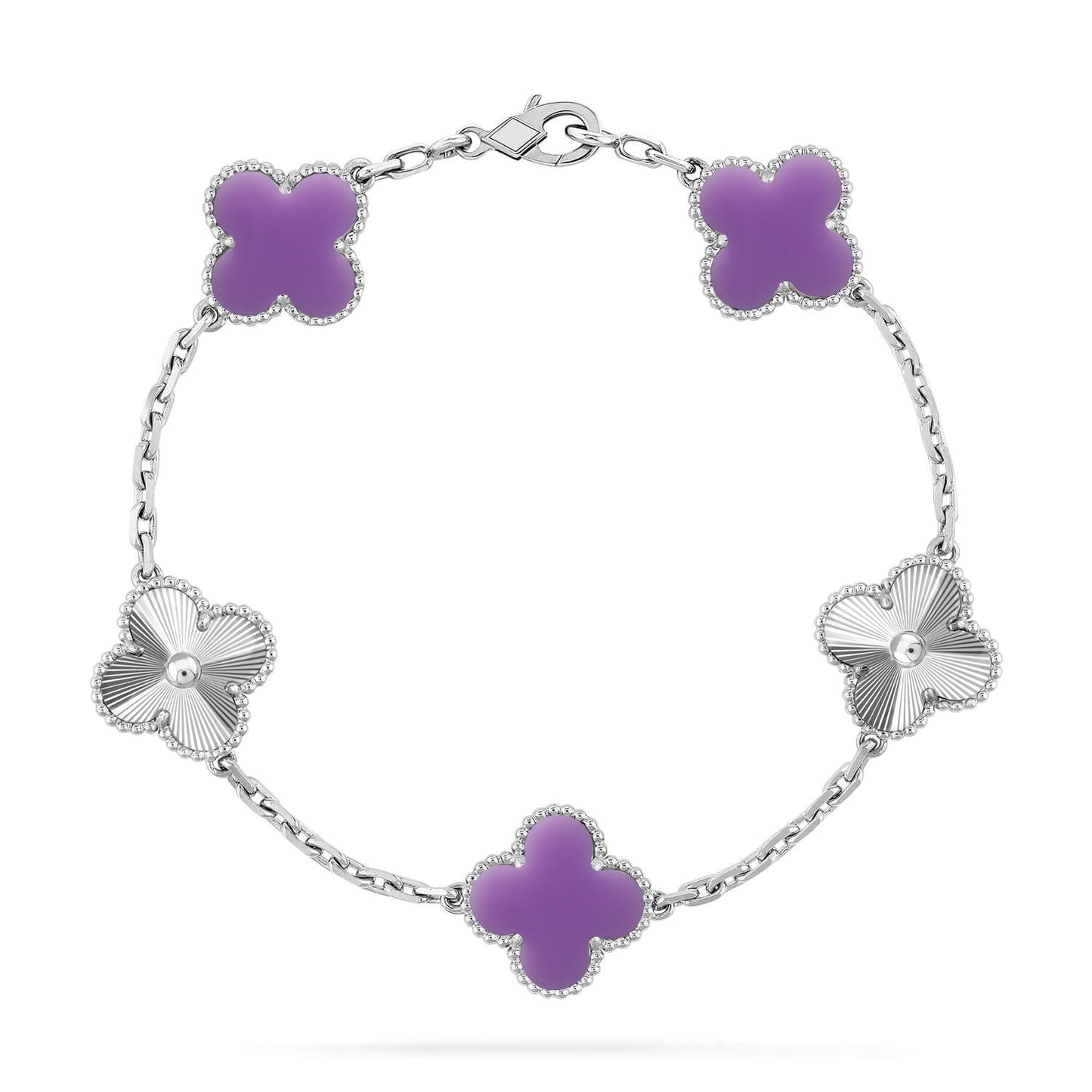 [Novalux]LUCKY CLOVER 5-MOTIF BRACELET - LAVENDER COLLECTION