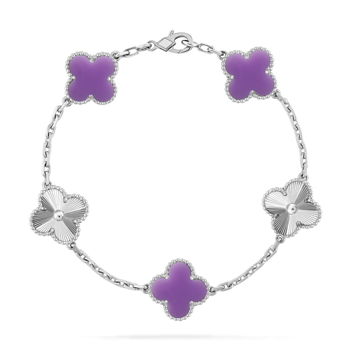 [Novalux]LUCKY CLOVER 5-MOTIF BRACELET - LAVENDER COLLECTION