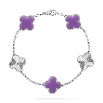 [Novalux]LUCKY CLOVER 5-MOTIF BRACELET - LAVENDER COLLECTION