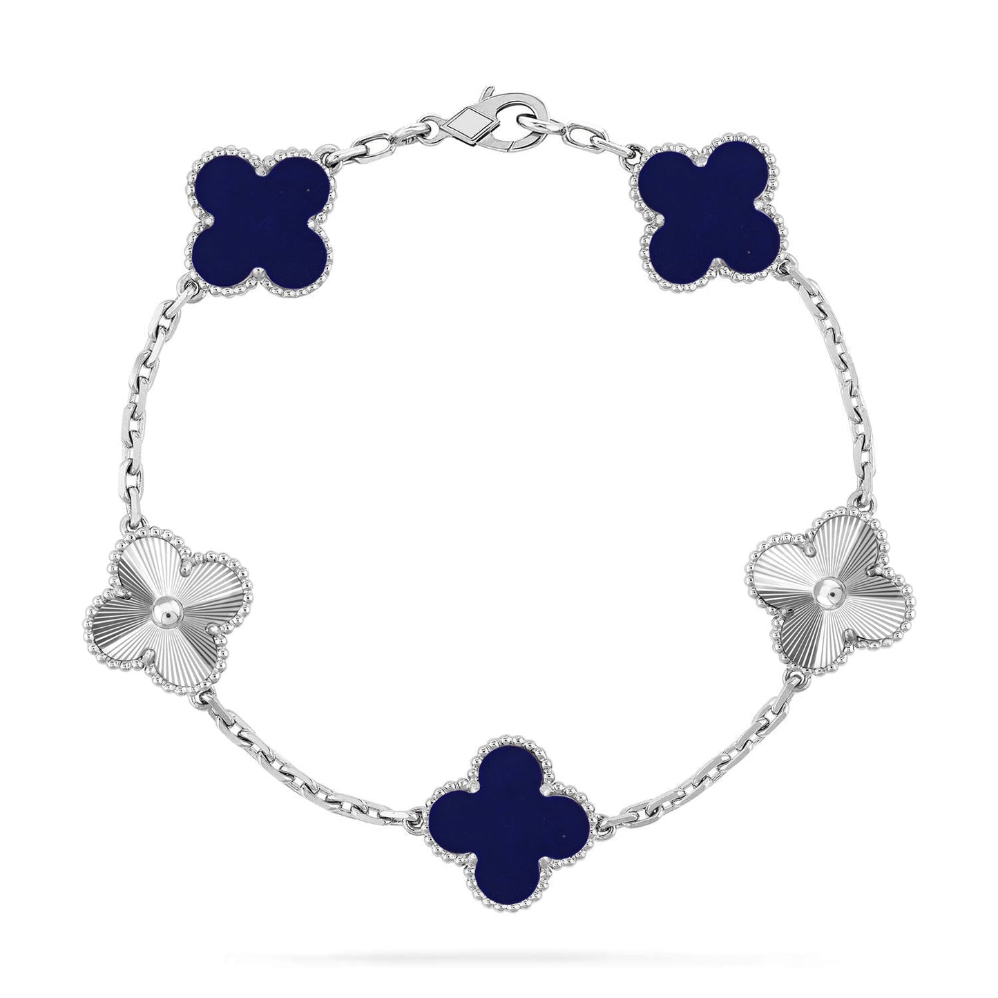 [Novalux]LUCKY CLOVER 5-MOTIF BRACELET - LAPIS LAZULI COLLECTION