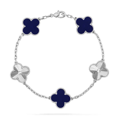 [Novalux]LUCKY CLOVER 5-MOTIF BRACELET - LAPIS LAZULI COLLECTION