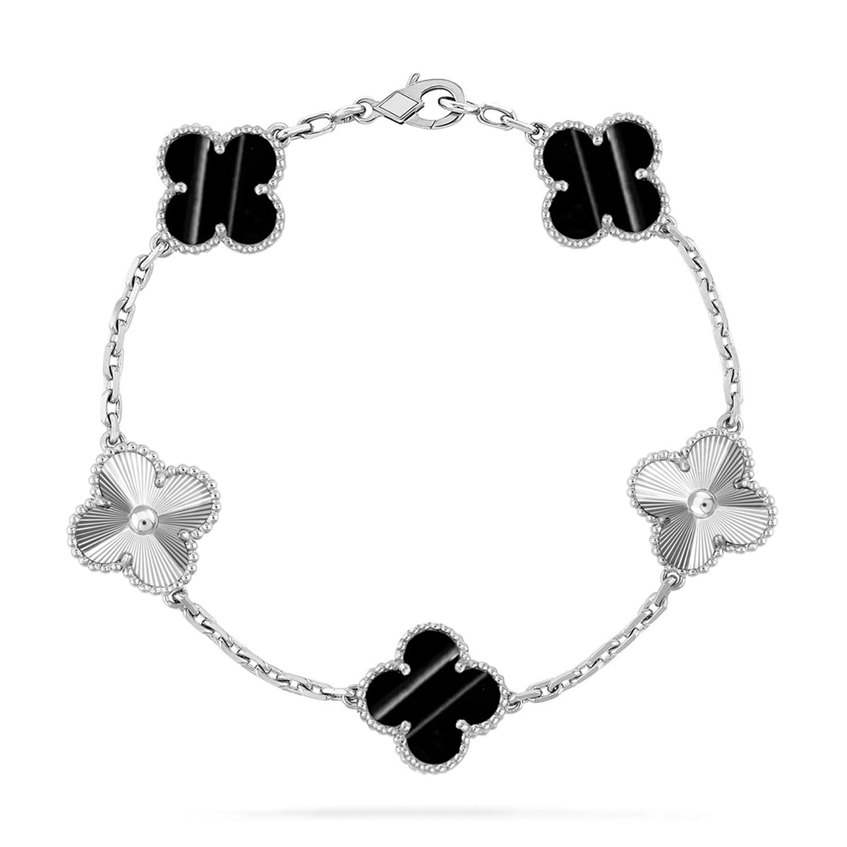 [Novalux]LUCKY CLOVER 5-MOTIF BRACELET - PULSE STONE COLLECTION