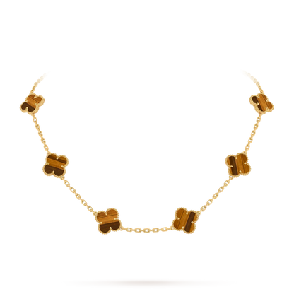 [Novalux]CLASSIC LUCKY 10-MOTIF CLOVER NECKLACE GOLD COLLECTION