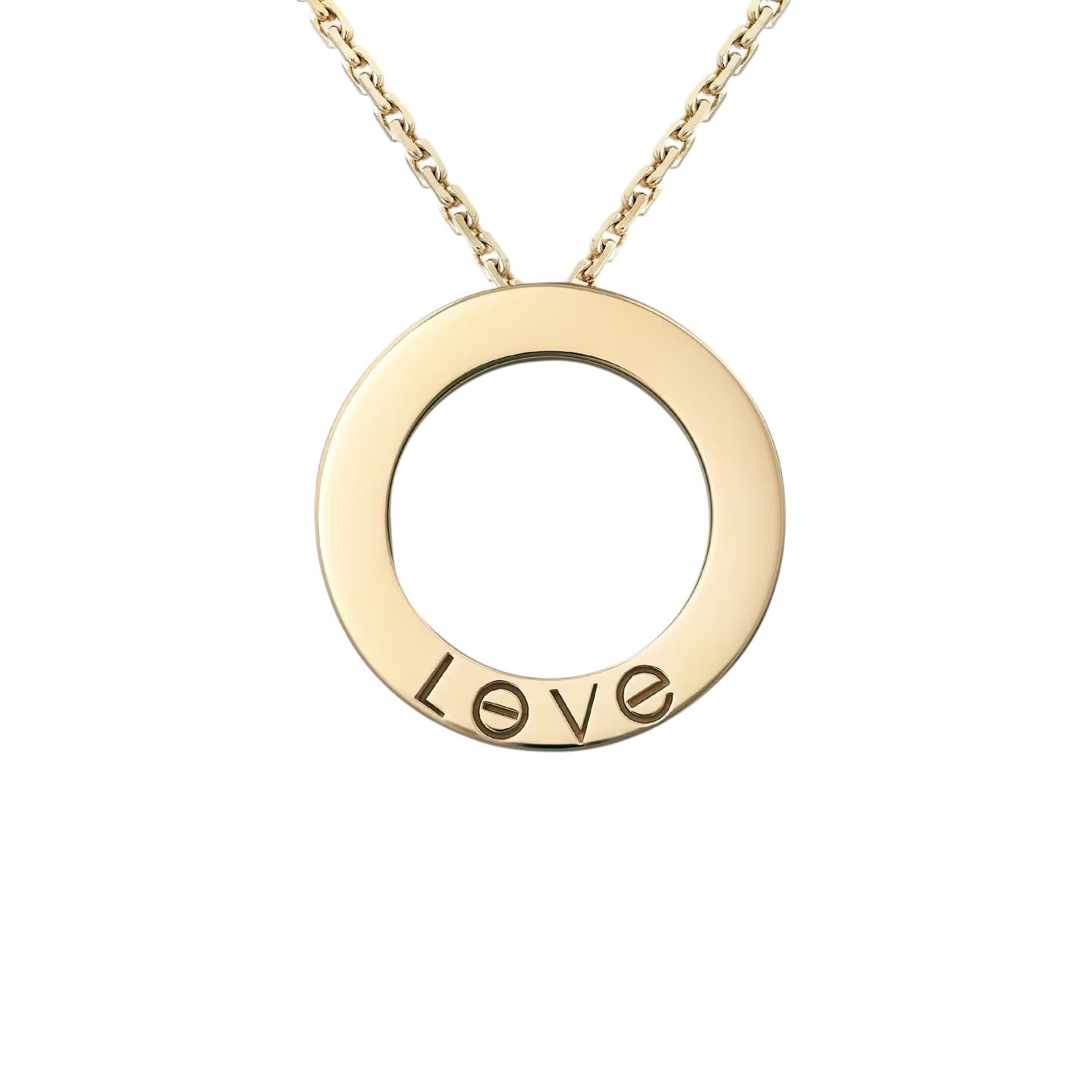 [Novalux]LOVE LARGE CIRCULAR PENDANT FULL-PAVÉ DIAMOND NECKLACE
