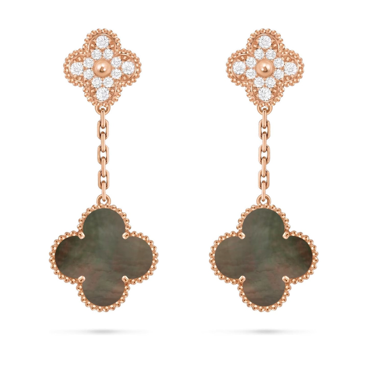 [Novalux]CLOVER DUAL-MOTIF STATEMENT STUD EARRINGS - DOUBLE-CHARM COLLECTION