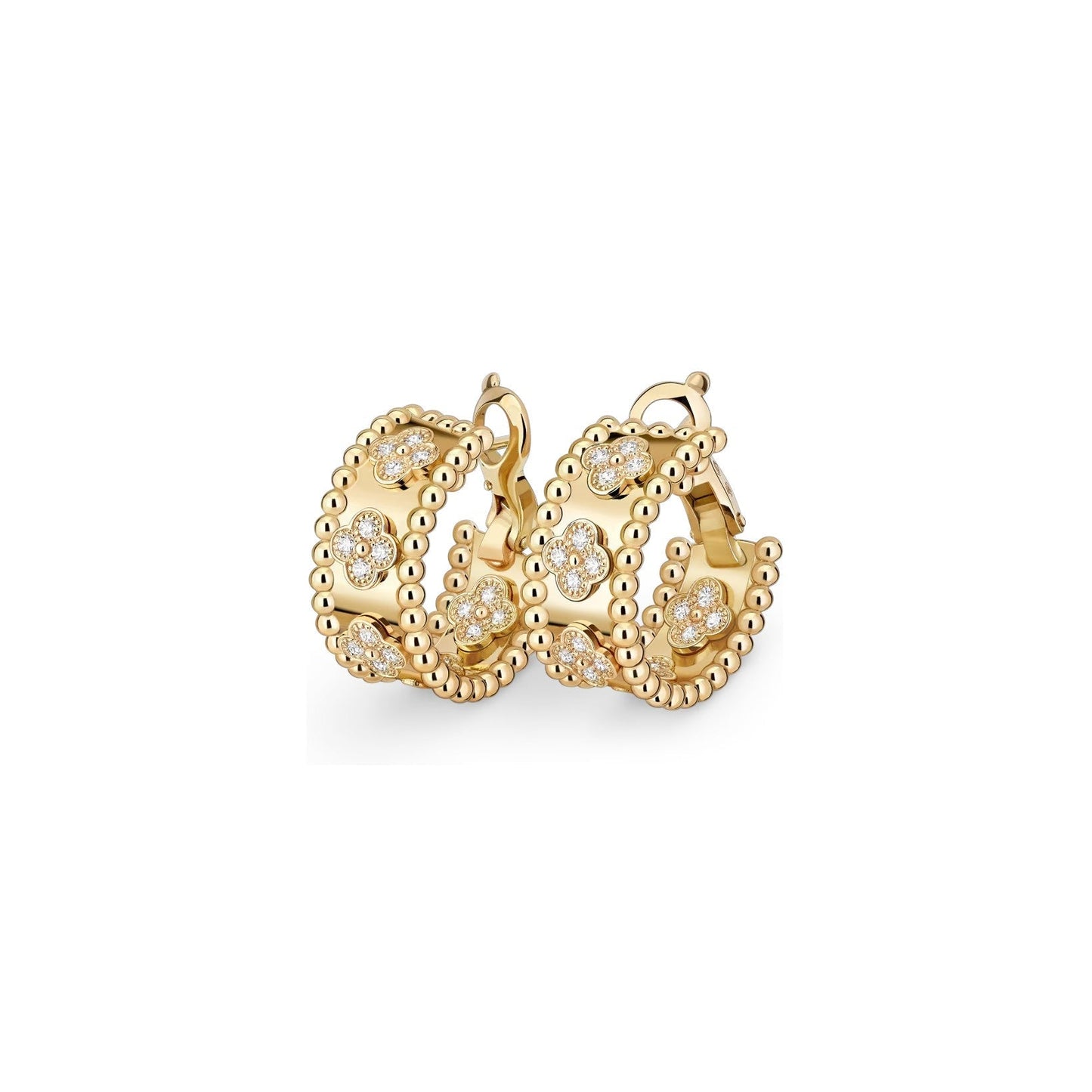 [Novalux]KALEIDOSCOPE CLOVER HOOP EARRINGS