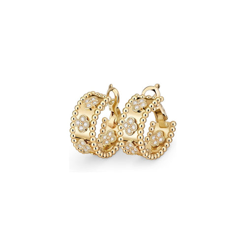 [Novalux]KALEIDOSCOPE CLOVER HOOP EARRINGS