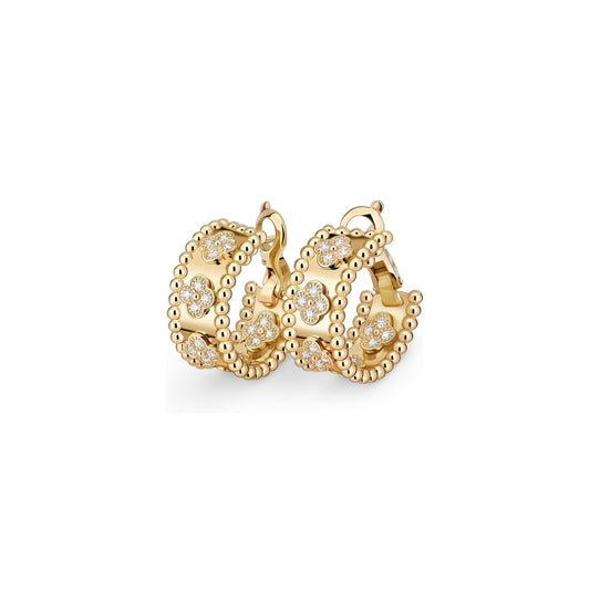 [Novalux]KALEIDOSCOPE CLOVER HOOP EARRINGS