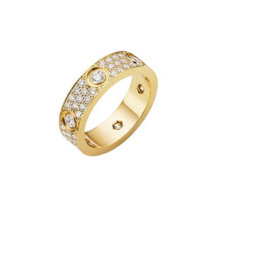 [Novalux]LOVE 5.5MM FULL-PAVÉ 6-DIAMOND RING