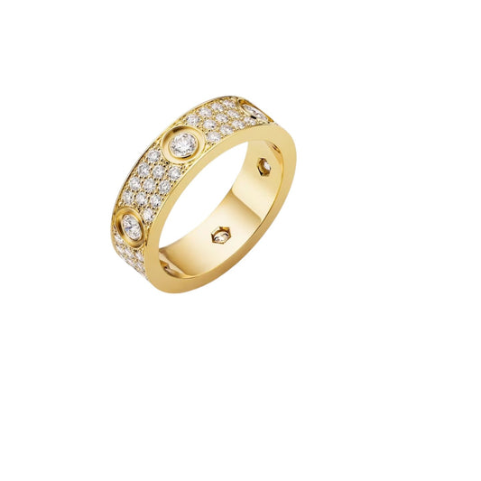 [Novalux]LOVE 5.5MM FULL-PAVÉ 6-DIAMOND RING
