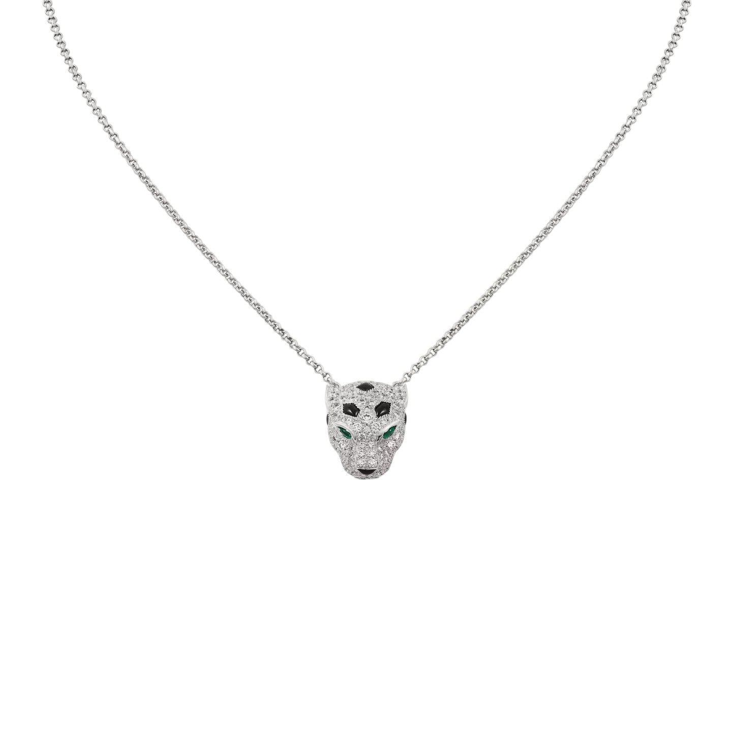 [Novalux]LEOPARD HEAD FULL PAVÉ DIAMOND PENDANT NECKLACE