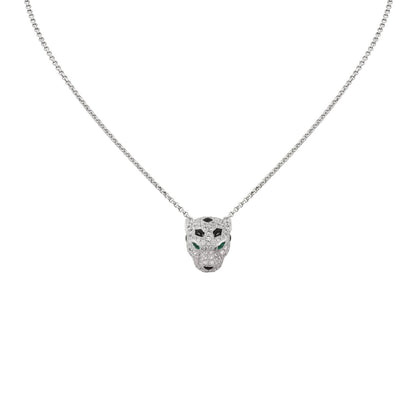 [Novalux]LEOPARD HEAD FULL PAVÉ DIAMOND PENDANT NECKLACE