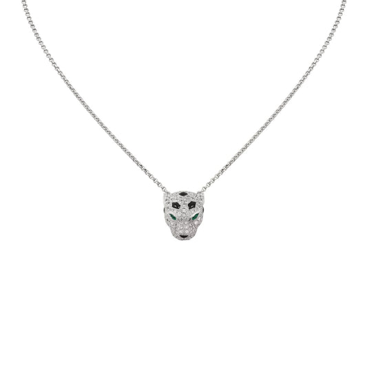 [Novalux]LEOPARD HEAD FULL PAVÉ DIAMOND PENDANT NECKLACE