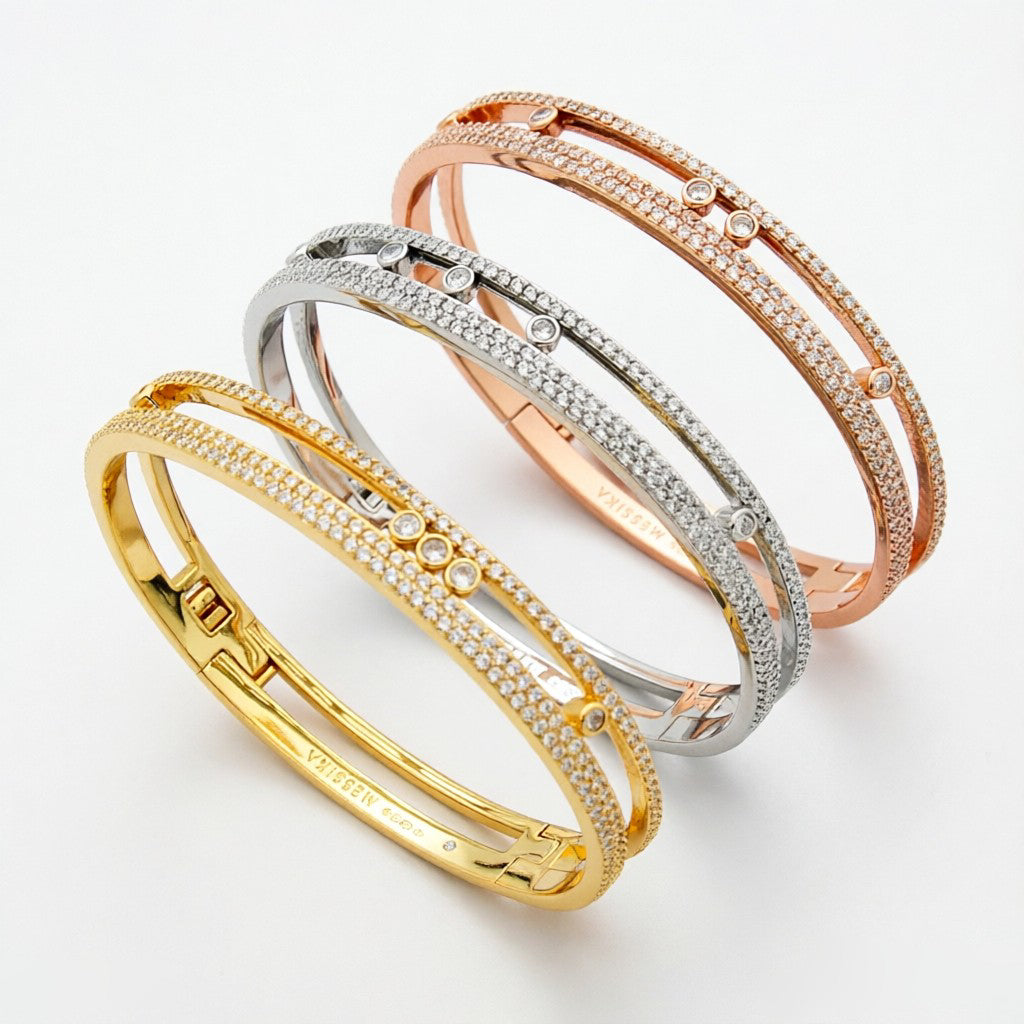 [Novalux]MOVE ROMANE PAVÉ DIAMOND BANGLE BRACELET