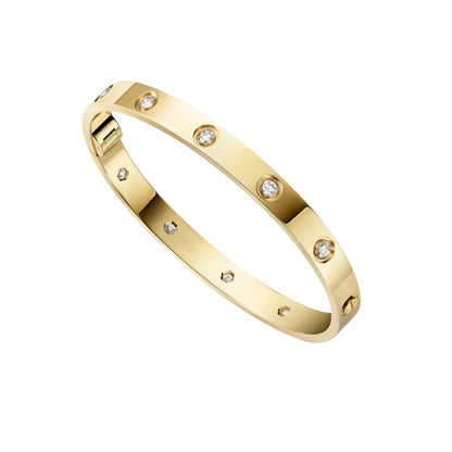 [Novalux]CLASSIC 6.1MM LOVE SINGLE-SCREW CLOSURE BANGLE - 10-DIAMOND