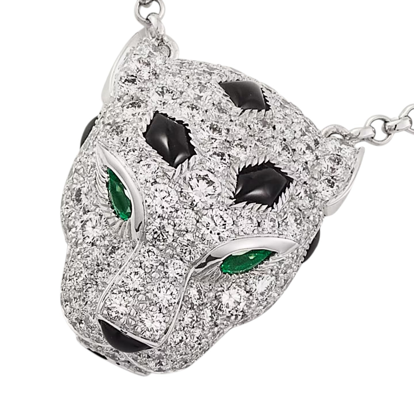 [Novalux]LEOPARD HEAD FULL PAVÉ DIAMOND PENDANT NECKLACE