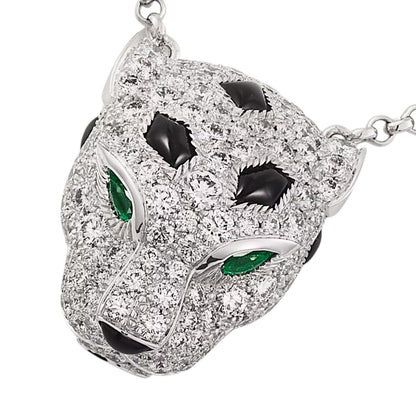 [Novalux]LEOPARD HEAD FULL PAVÉ DIAMOND PENDANT NECKLACE