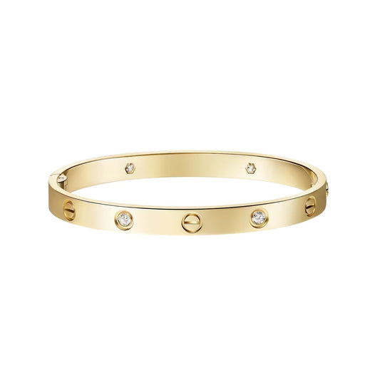 [Novalux]CLASSIC 6.1MM LOVE SINGLE-SCREW CLOSURE BANGLE - 4-DIAMOND